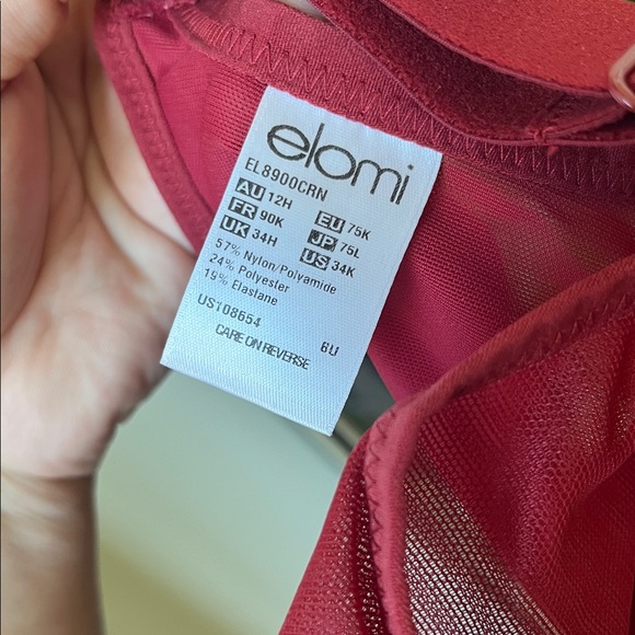 Elomi 🌿 Red Unlined Bra - Picture 2 of 3